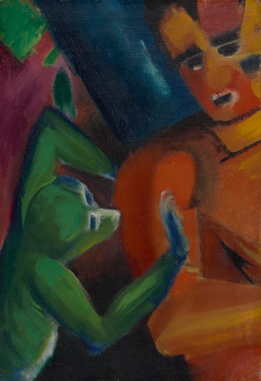 Äffchen und Mensch de Franz Marc