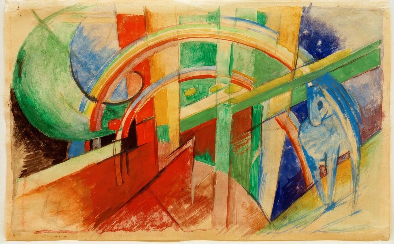 Cavalo azul com arco-íris de Franz Marc