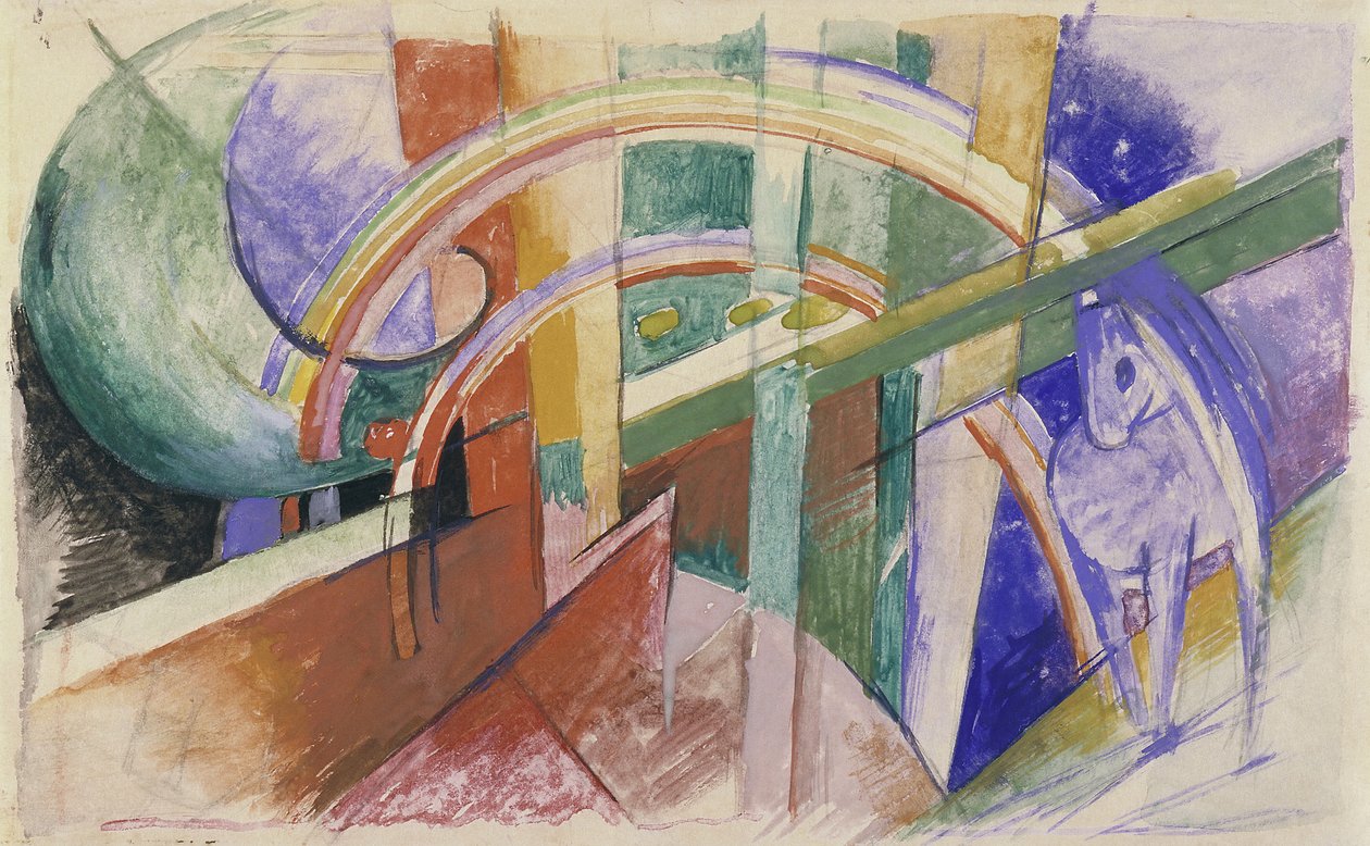 Cavalo azul com arco-íris de Franz Marc