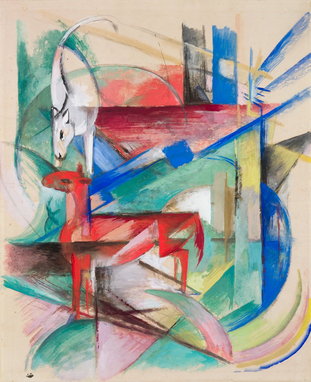 Composição com animais II de Franz Marc
