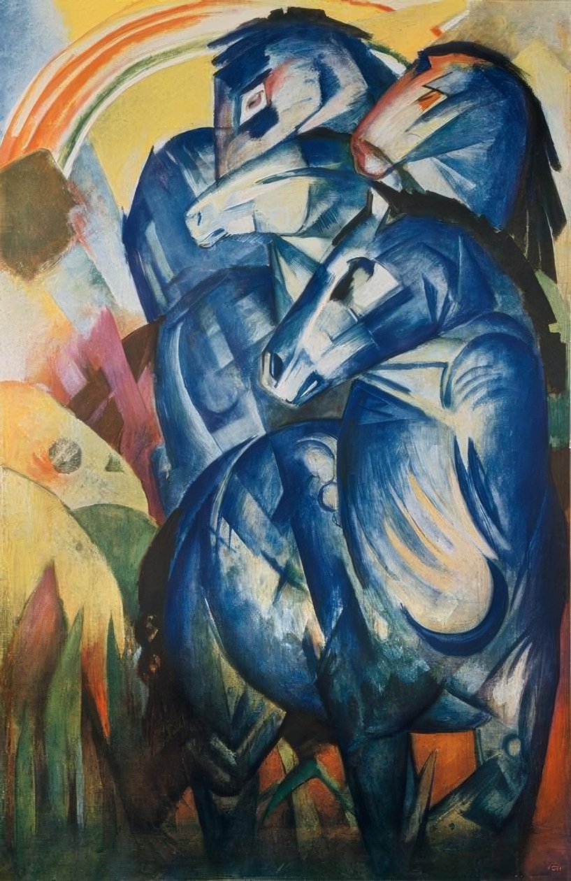 A torre de cavalos azuis de Franz Marc