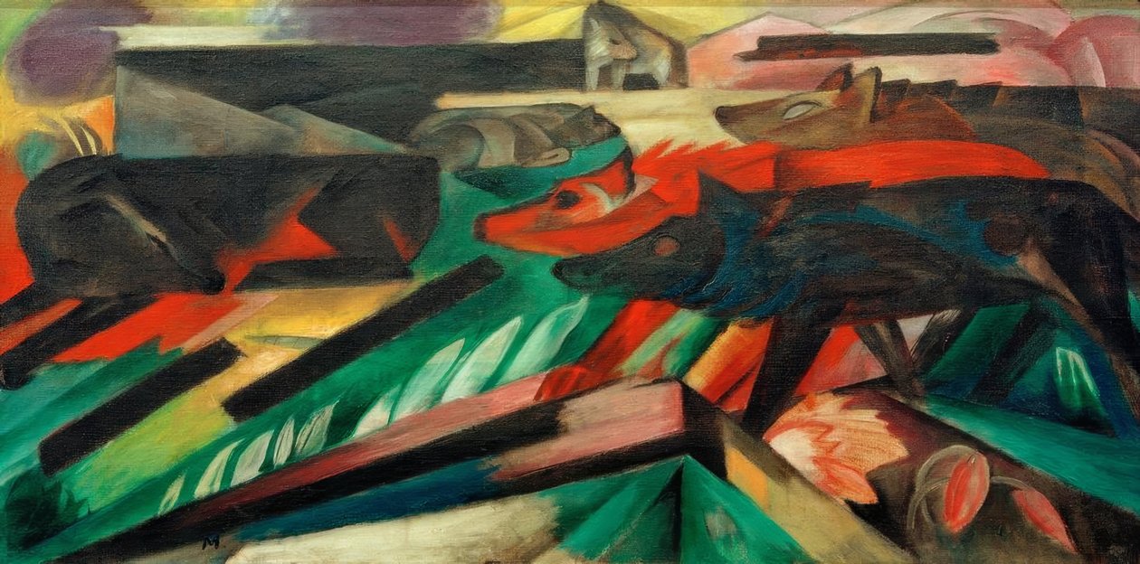 Os lobos (guerra dos Balcãs) de Franz Marc