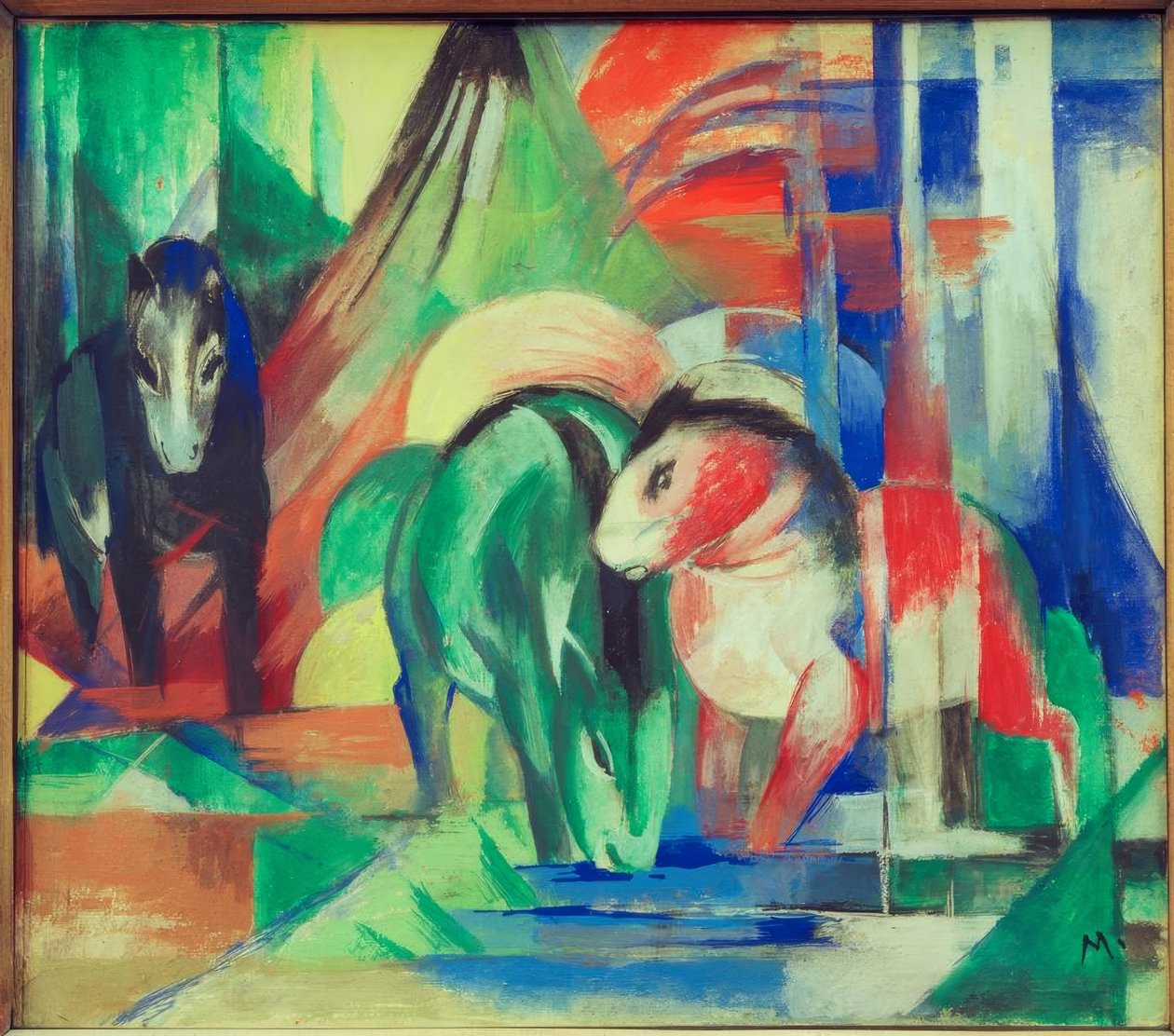 Três cavalos nas poções de Franz Marc