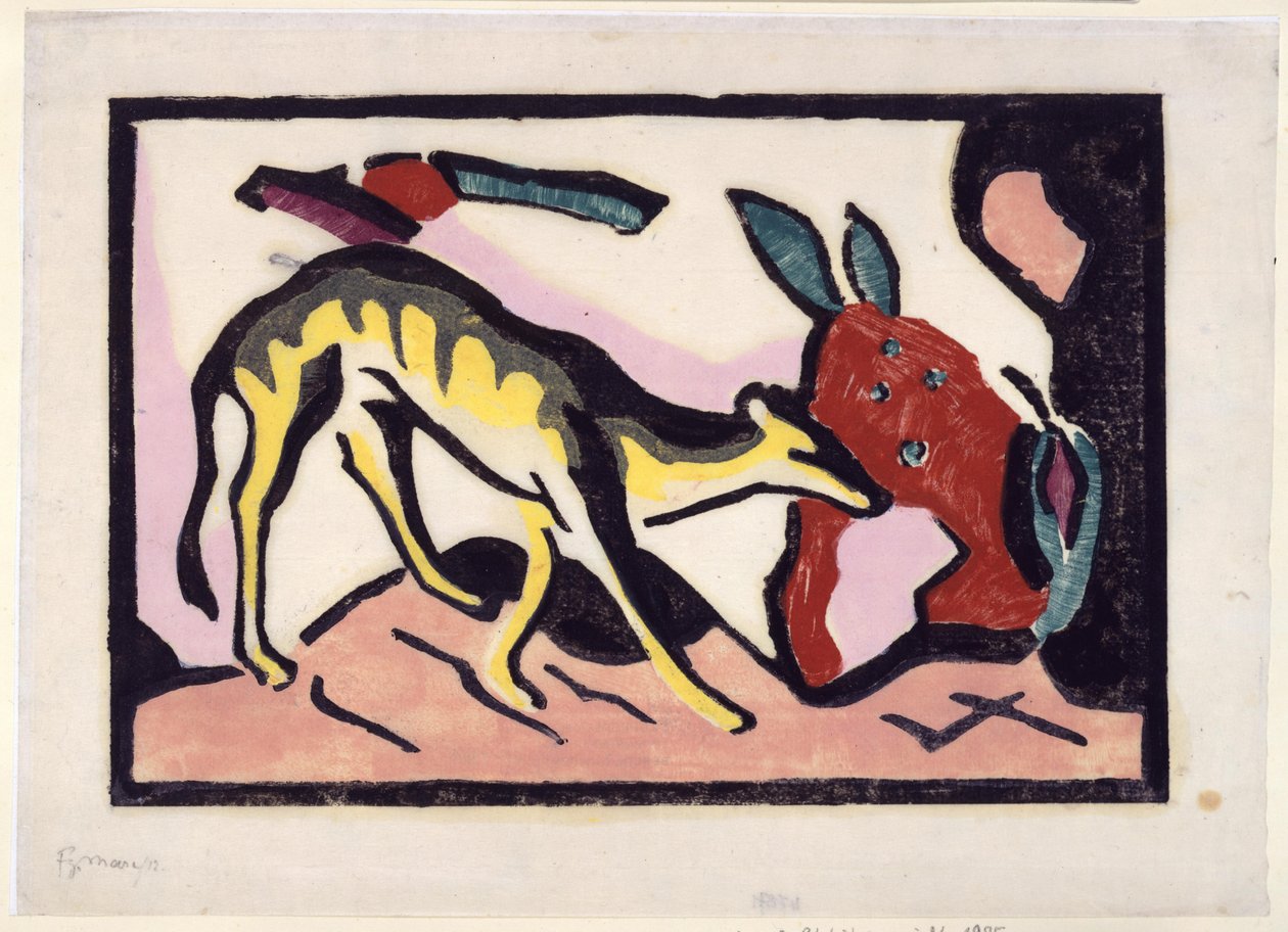 Fabeltier (Beilage zur Luxusausgabe des Almanachs Der Blaue Reiter) de Franz Marc