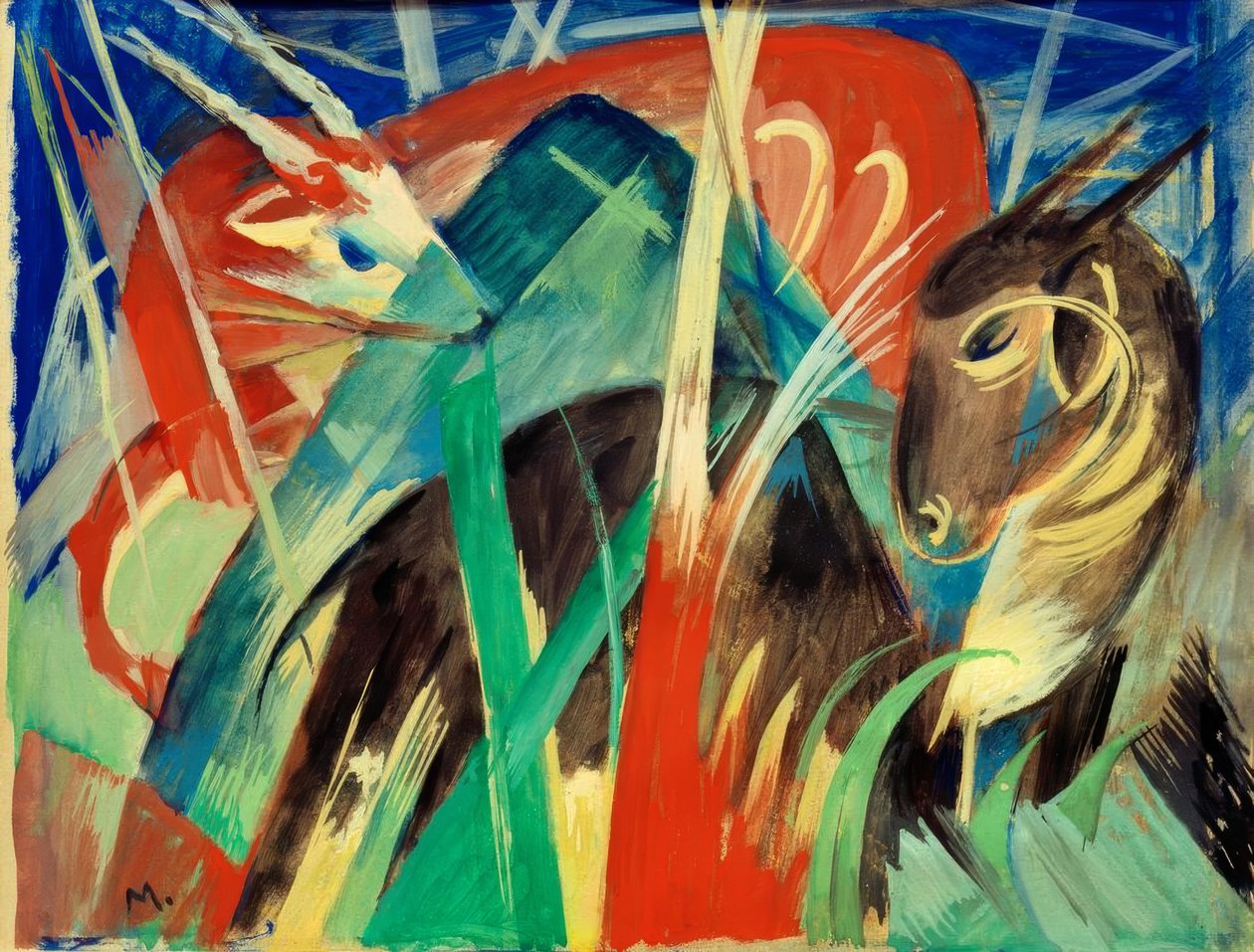 Animais míticos I (composição animal I) de Franz Marc