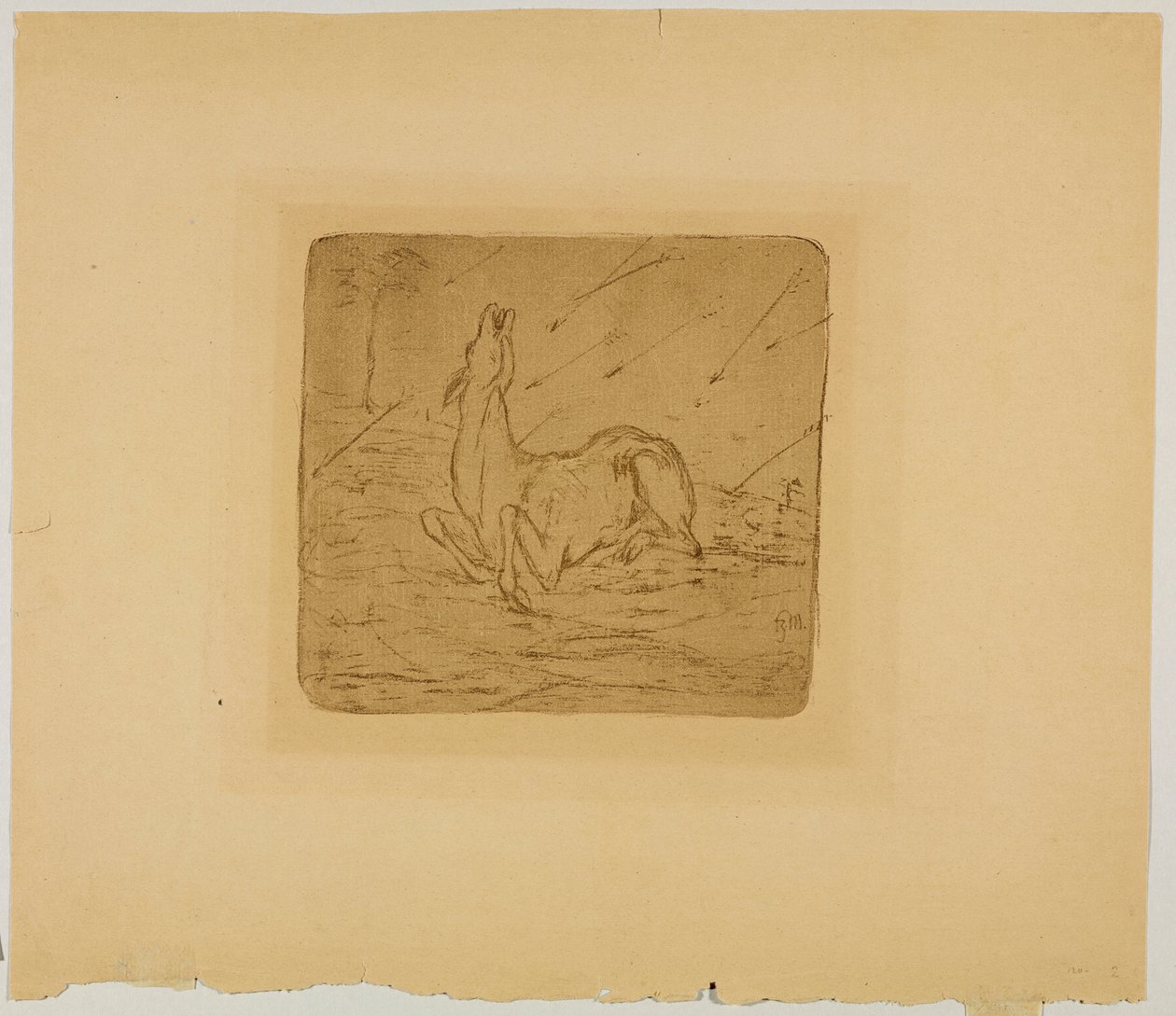 Alemão: Dying deer de Franz Marc