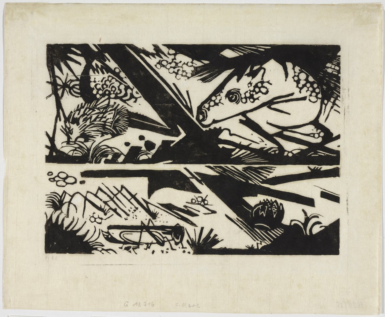 Cavalo e ouriço-cacheiro de Franz Marc