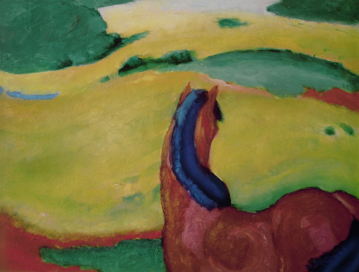 Cavalo em uma paisagem, 1910 de Franz Marc