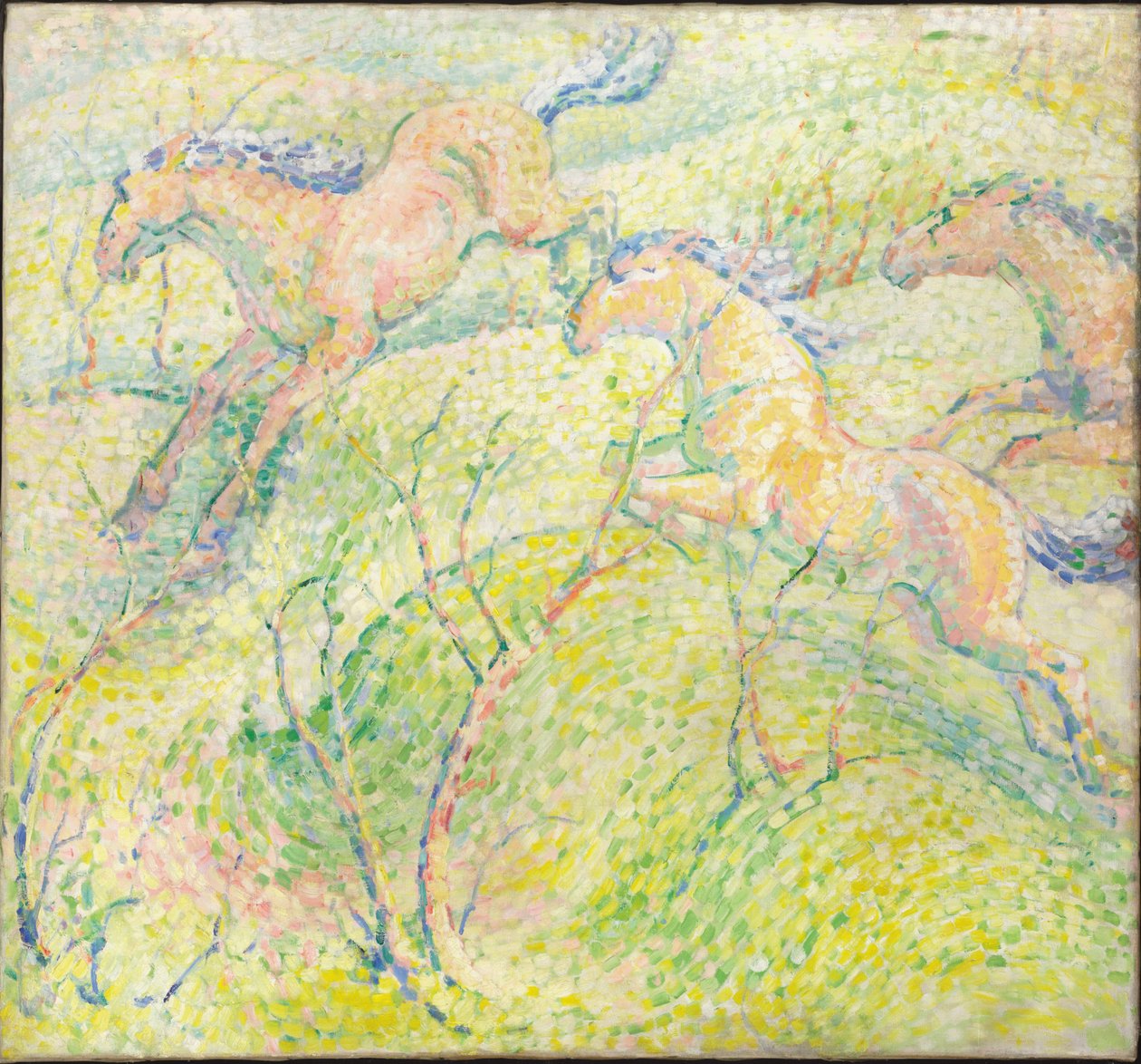 Cavalos saltando, 1910 de Franz Marc