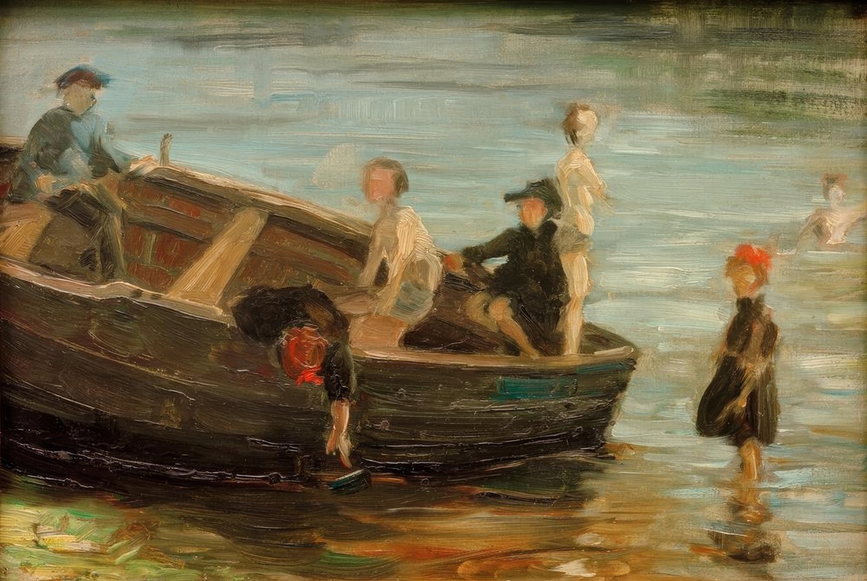 Crianças no barco de Franz Marc