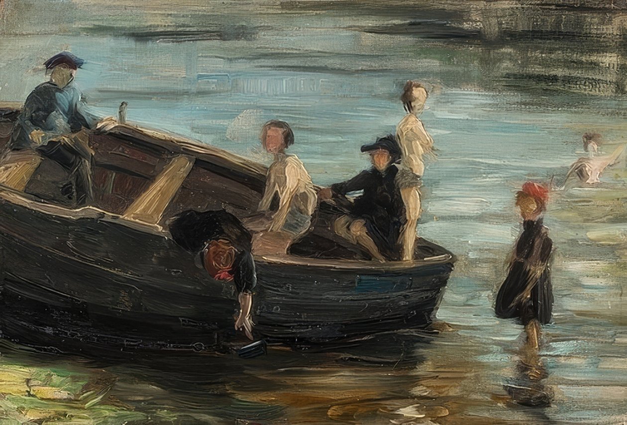 Crianças no barco. 1903 de Franz Marc