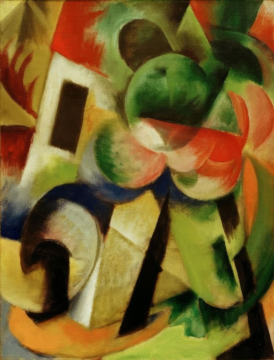 Pequena composição II (casa com árvores) de Franz Marc
