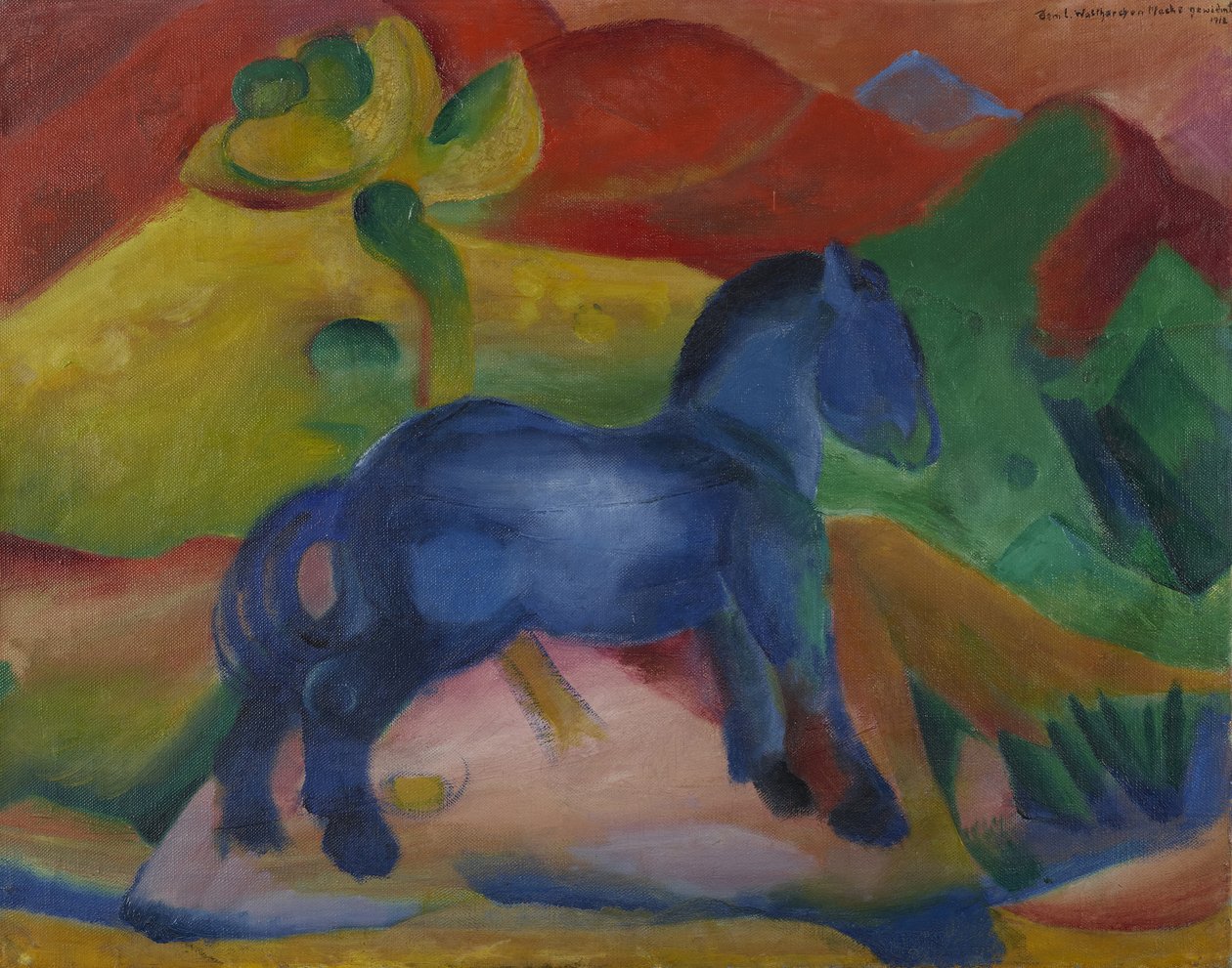 Foto infantil do Pequeno Cavalo Azul, 1912. de Franz Marc