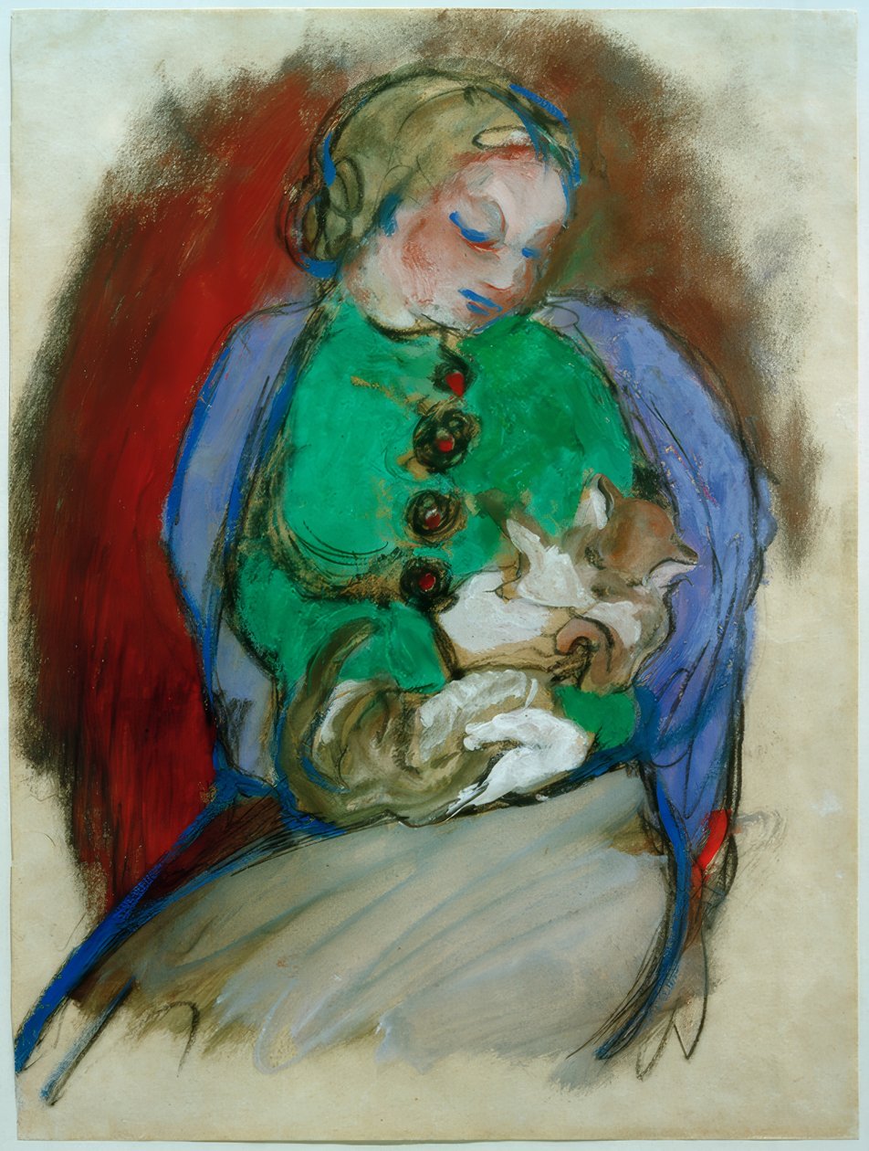 Menina com gato de Franz Marc