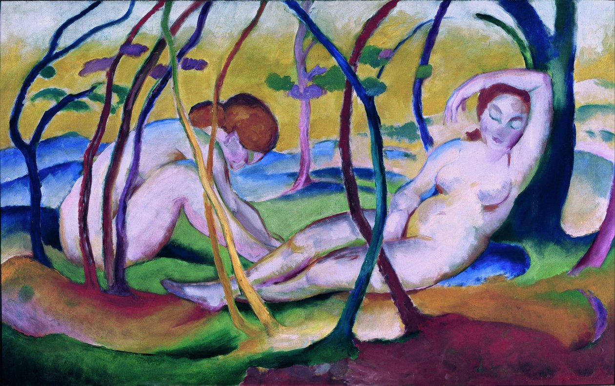 Nus sob as árvores de Franz Marc