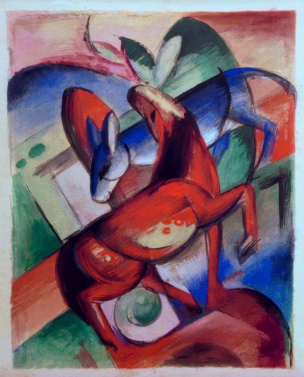 Cavalo e burro de Franz Marc