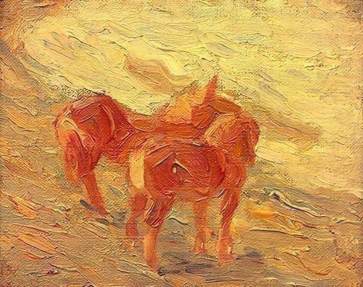 Cavalos à beira-mar de Franz Marc
