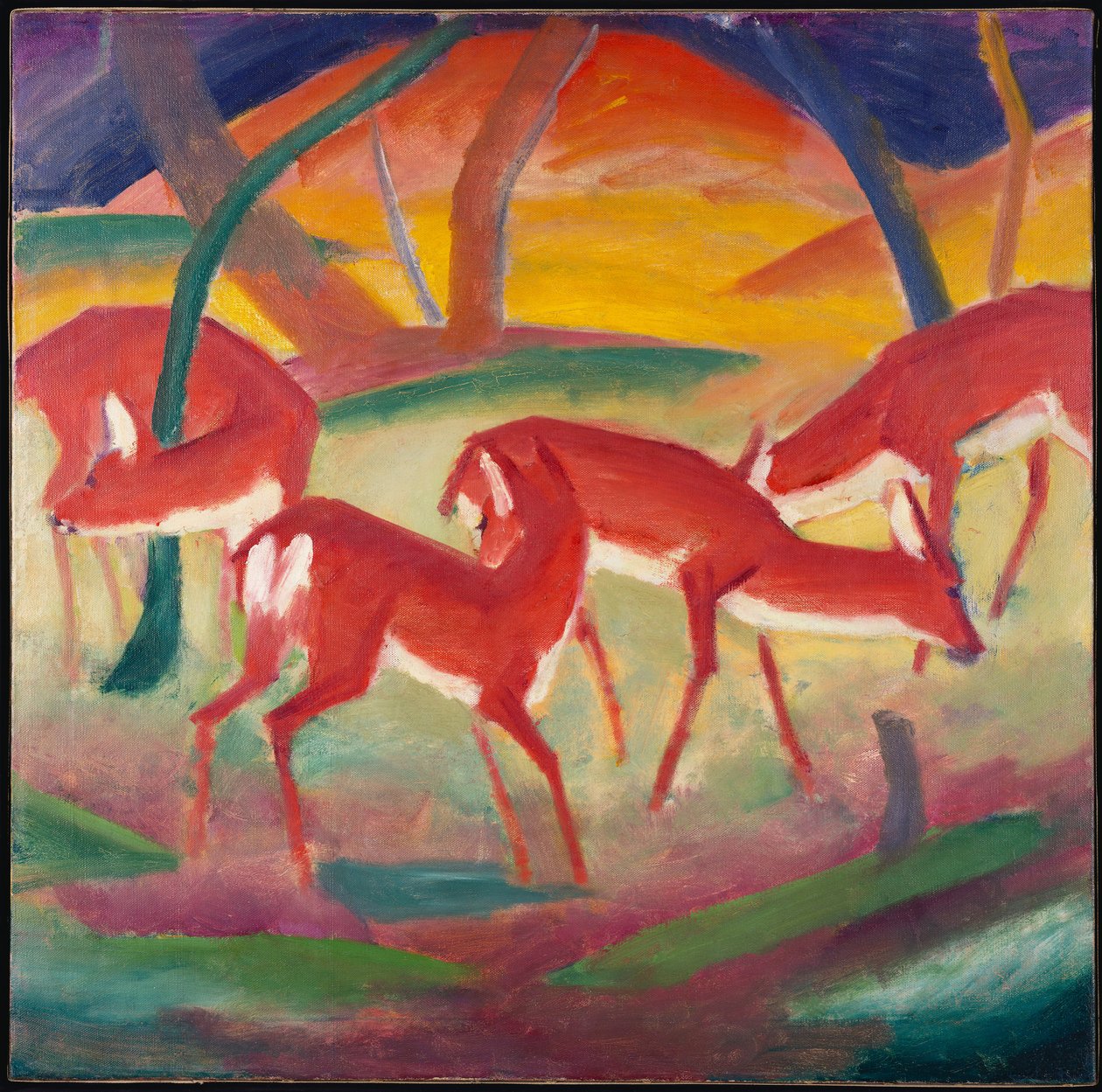 Veado-vermelho 1, 1910 de Franz Marc