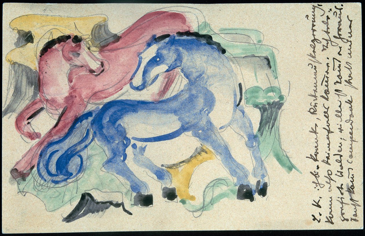 Cavalos vermelhos e azuis de Franz Marc