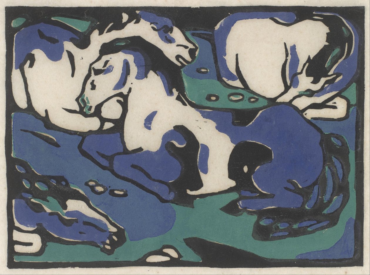 Cavalos em repouso de Franz Marc