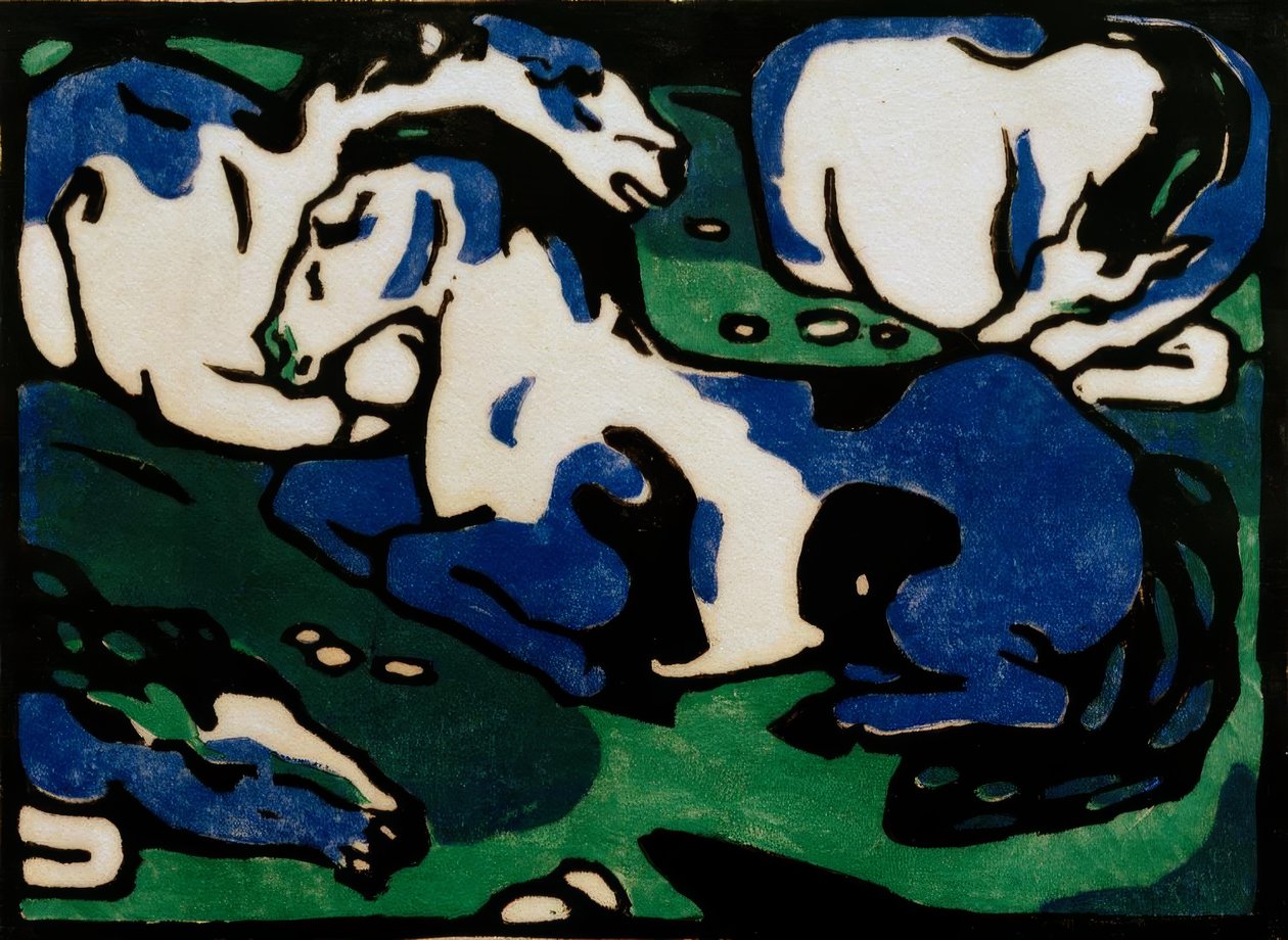 Cavalos em repouso de Franz Marc