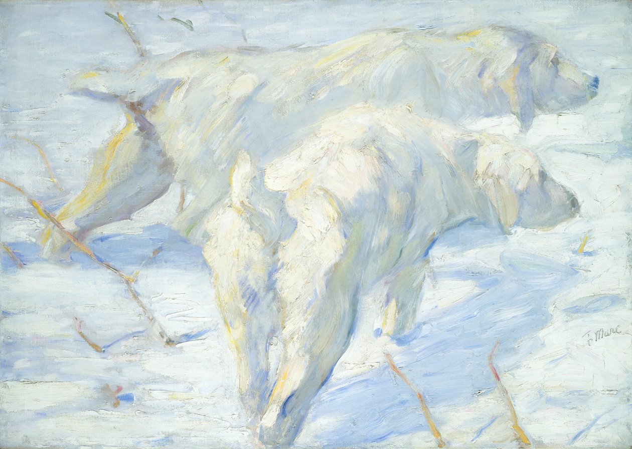 Cães Siberianos na Neve de Franz Marc