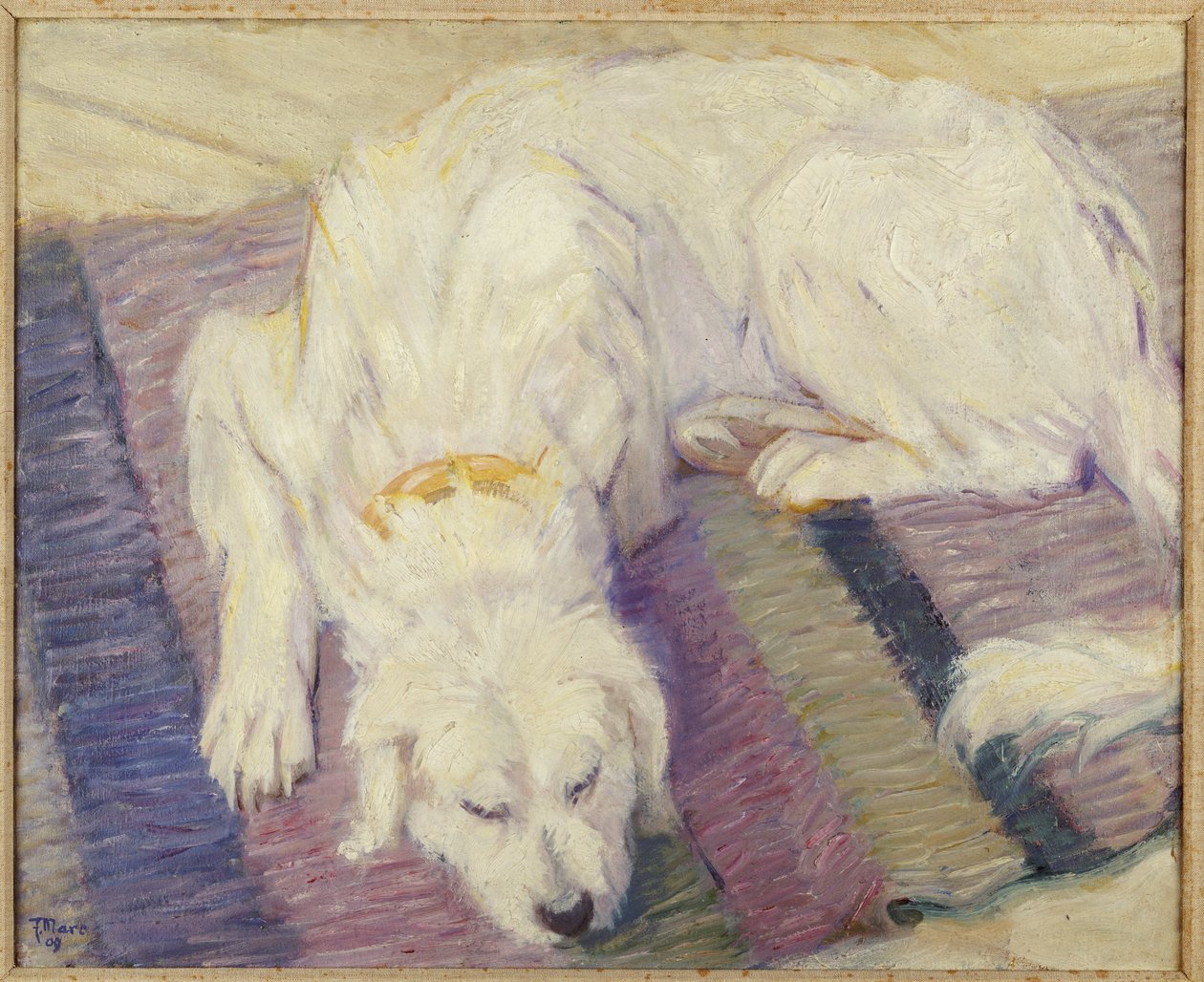 Cão Adormecido, 1909 de Franz Marc