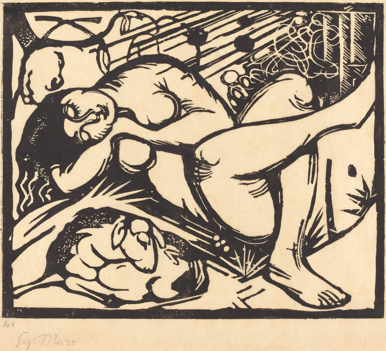 Pastora Adormecida (Schlafende Hirtin) de Franz Marc