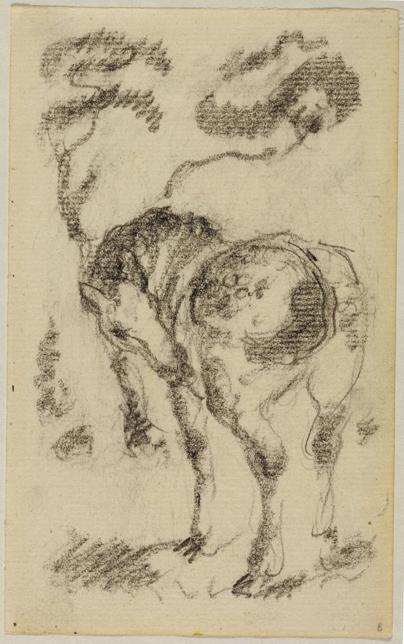Cavalo parado com árvores de Franz Marc