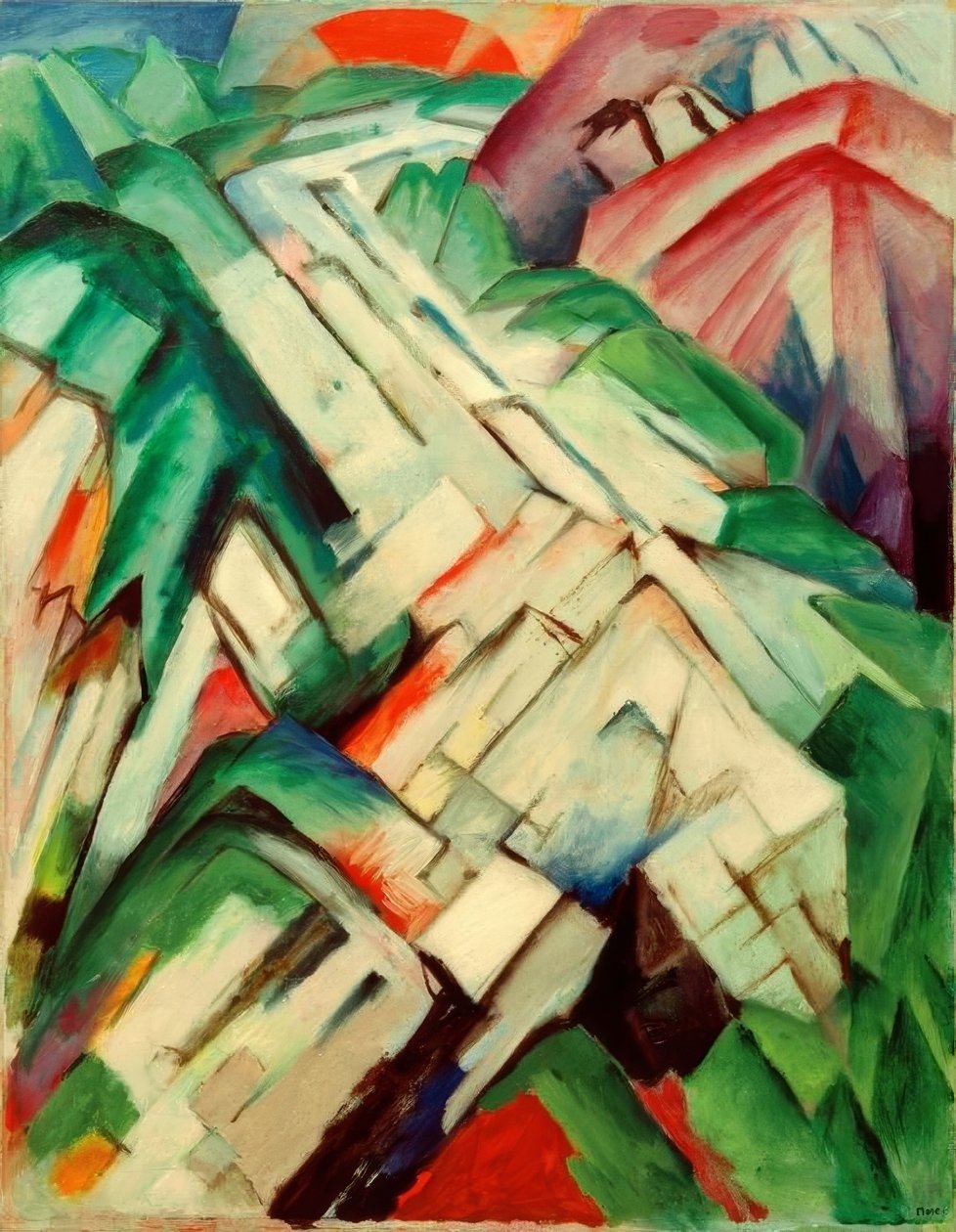 Caminho pedregoso (montanhas - paisagem) de Franz Marc