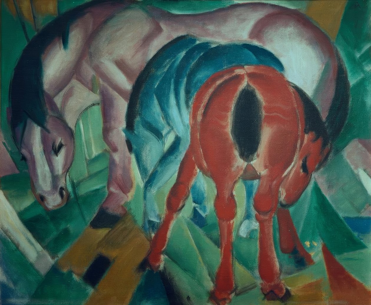 Égua com um potro de Franz Marc