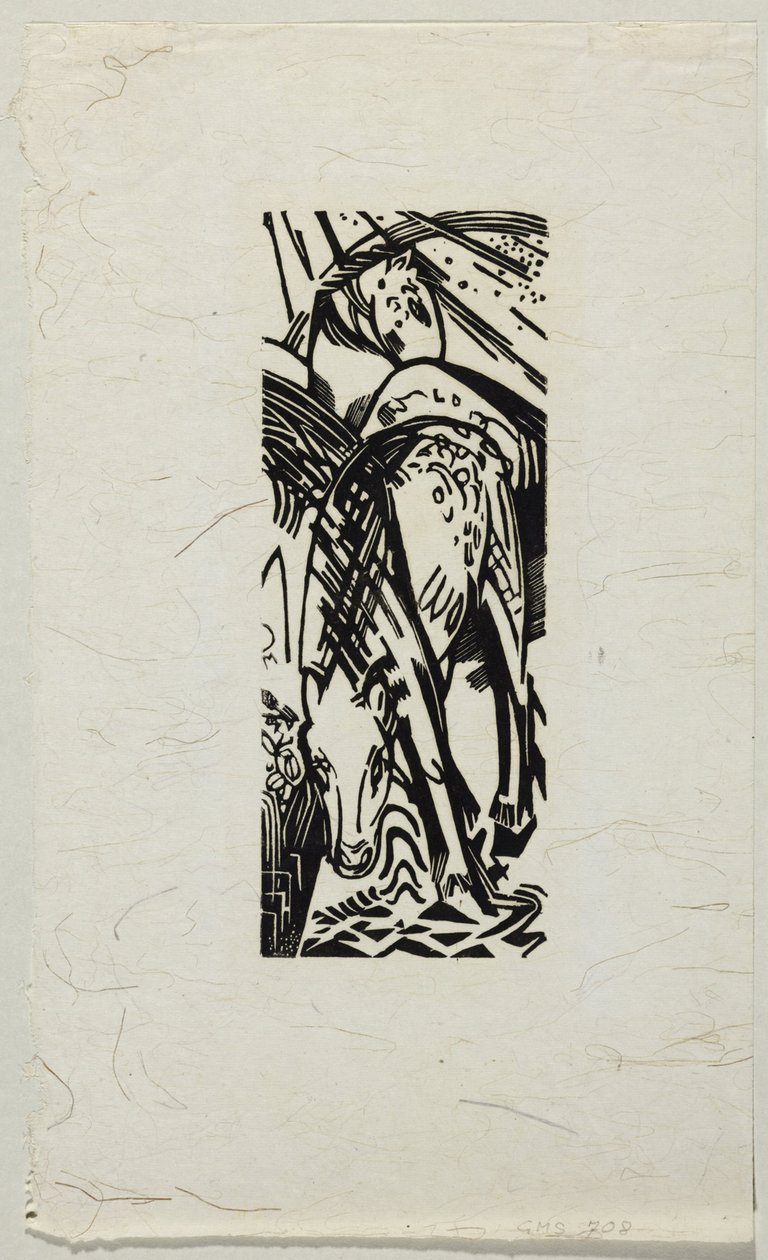 cavalo bebendo de Franz Marc