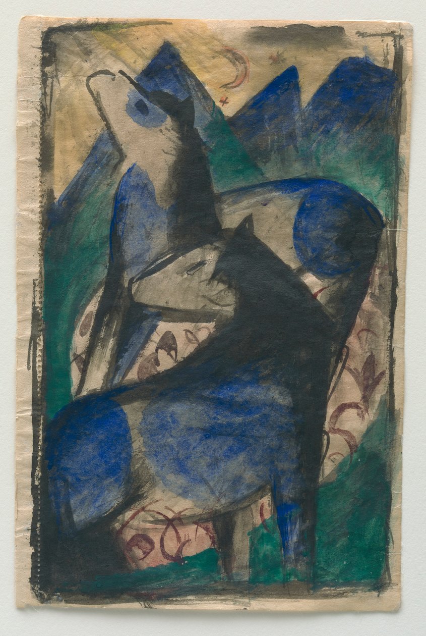 Dois Cavalos Azuis. de Franz Marc