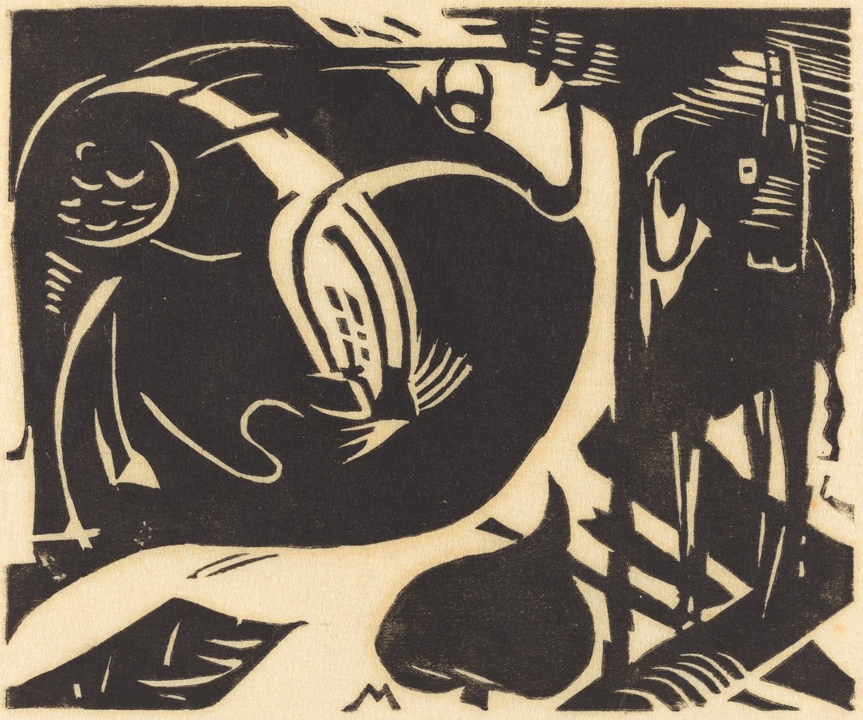 Dois animais míticos Dois animais míticos, 1914. de Franz Marc