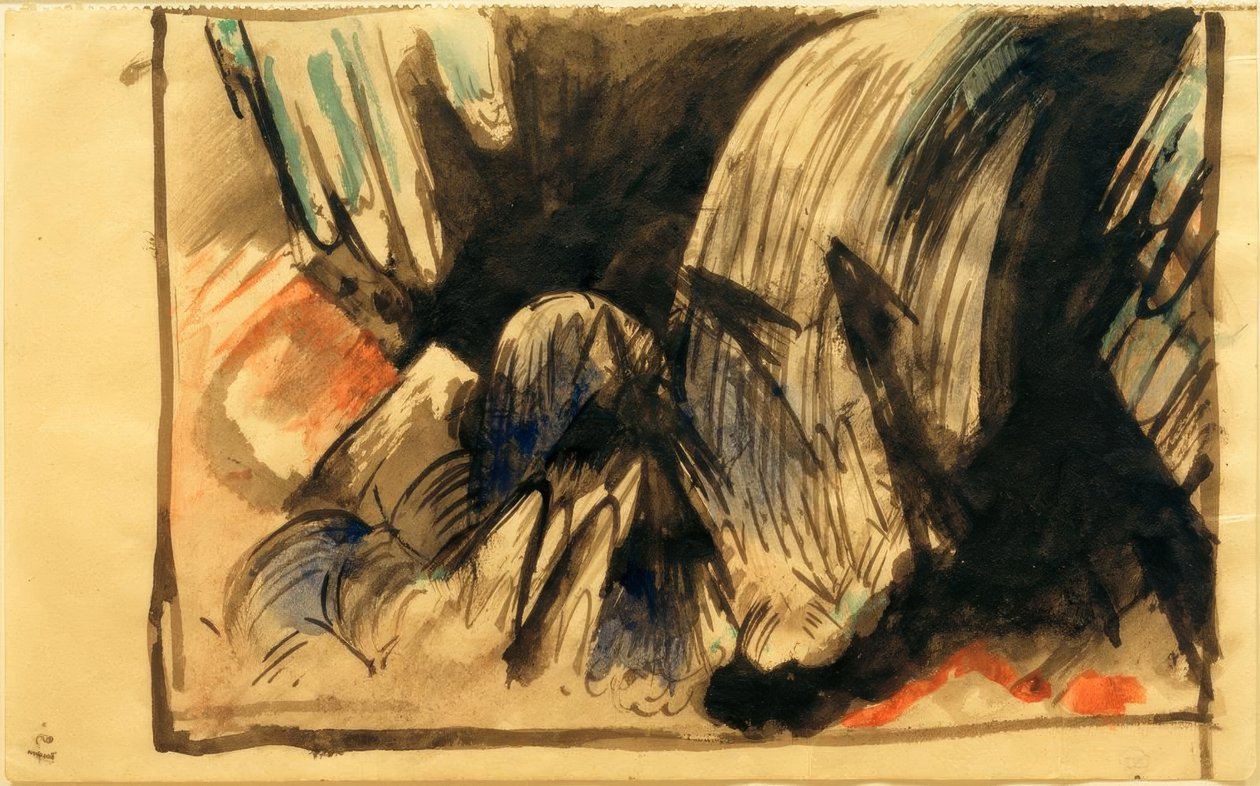 Cachoeira nas montanhas de Franz Marc