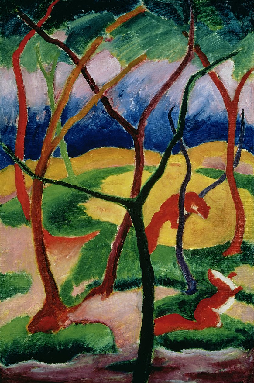 Doninhas brincando, 1911 de Franz Marc