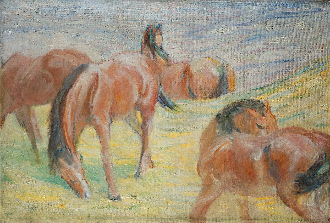 Cavalos a pastar I de Franz Marc