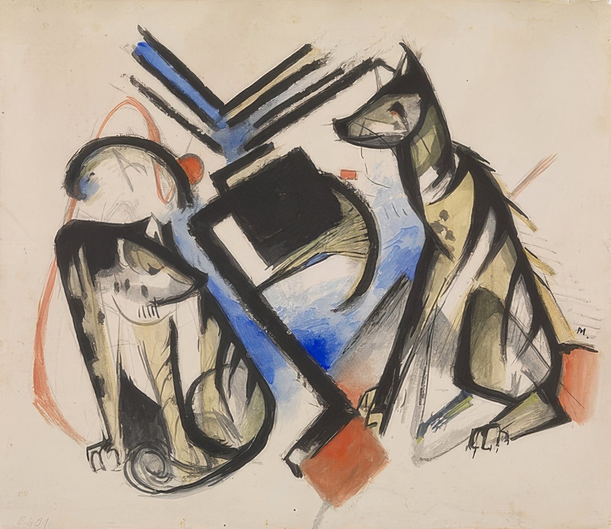 Dois lobos 1913 de Franz Marc