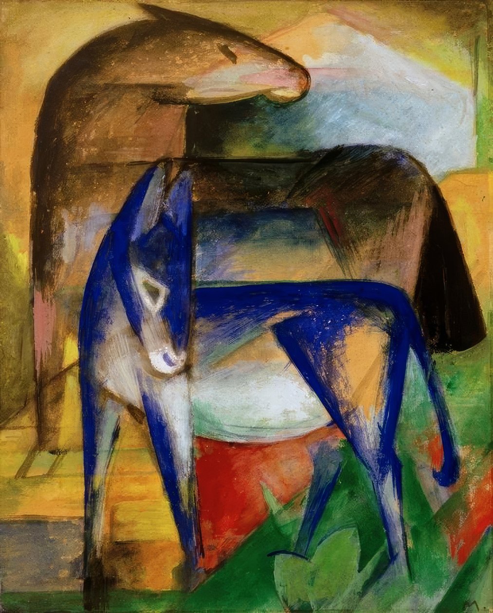Dois burros azuis de Franz Marc