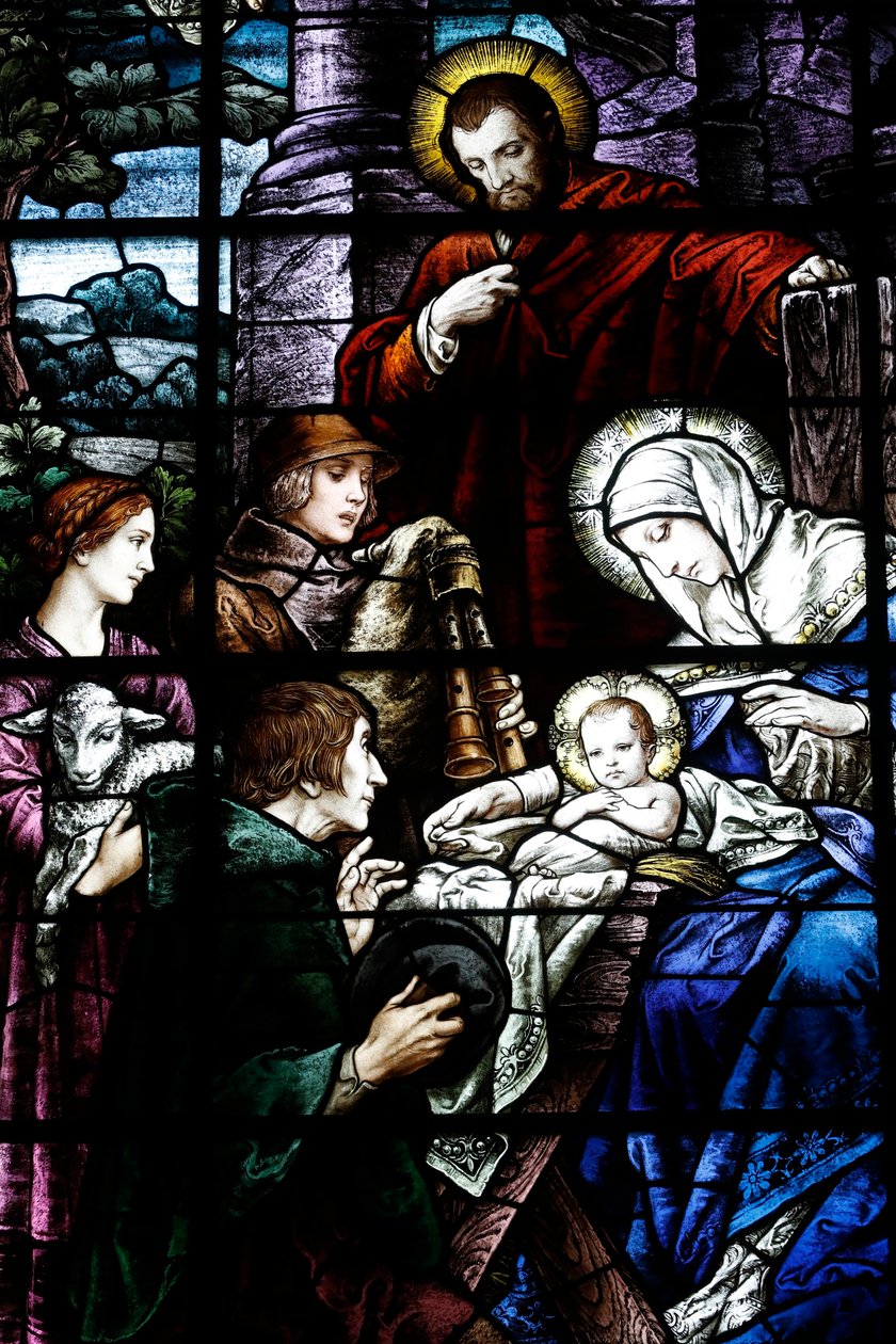 A Adoração dos Pastores, c1920 (vitral) de Franz Mayer