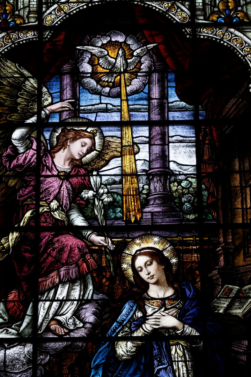 A Anunciação, c.1920 (vitral) de Franz Mayer