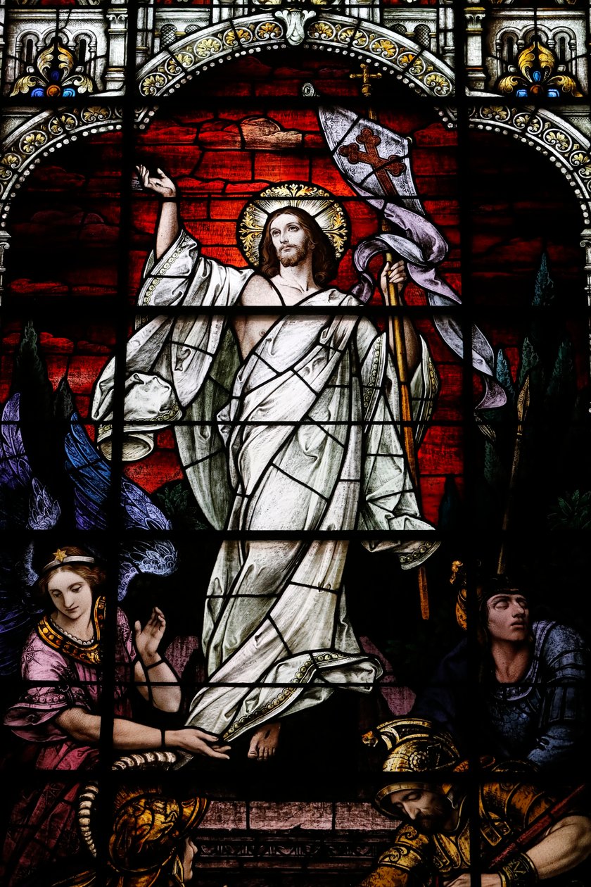 A ressurreição de Jesus Cristo, c.1920 (vitral) de Franz Mayer