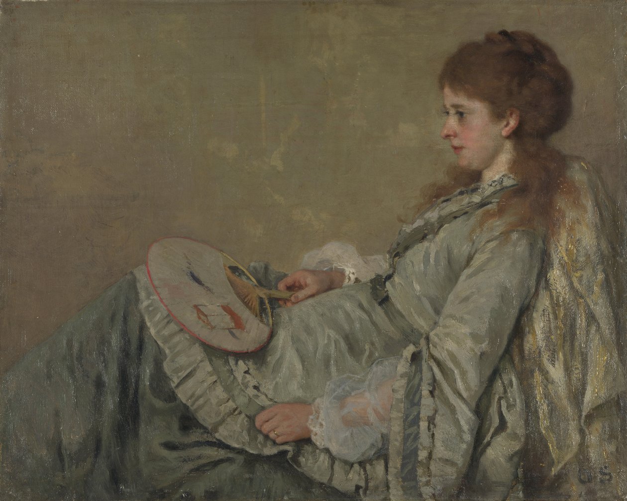 Retrato da esposa do artista, 1872-1873 de Franz Otto Scholderer