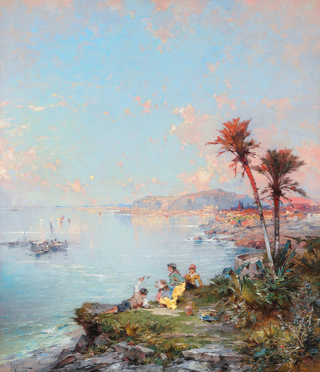 Uma vista de Mônaco de Franz Richard Unterberger