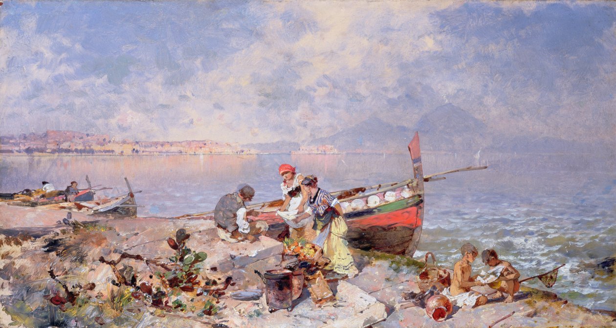 Baía de Nápoles (painel) de Franz Richard Unterberger