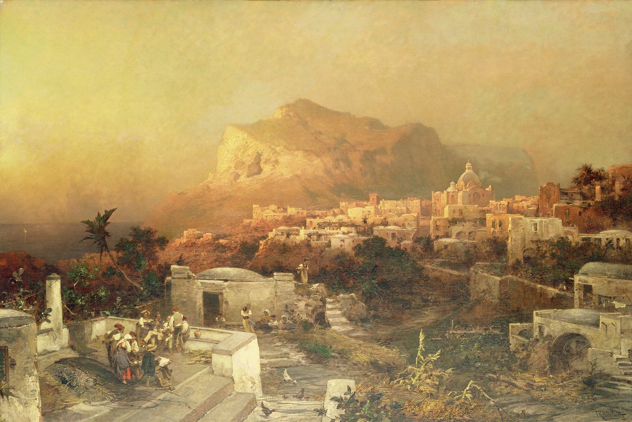 Capri, c.1870-79 (óleo sobre tela) de Franz Richard Unterberger