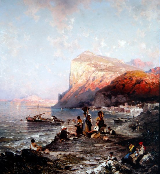 Capri, c.1870 (óleo sobre tela) de Franz Richard Unterberger
