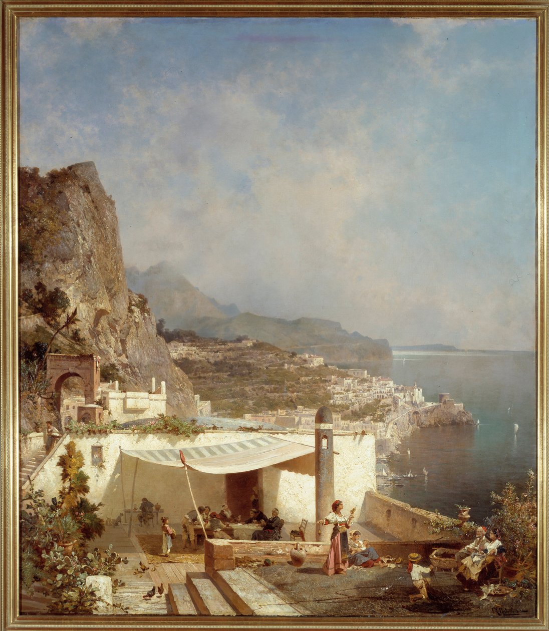 A Baía de Nápoles. Pintura de Franz Richard Unterberger (1838-1902) Ec. Bel. de Franz Richard Unterberger