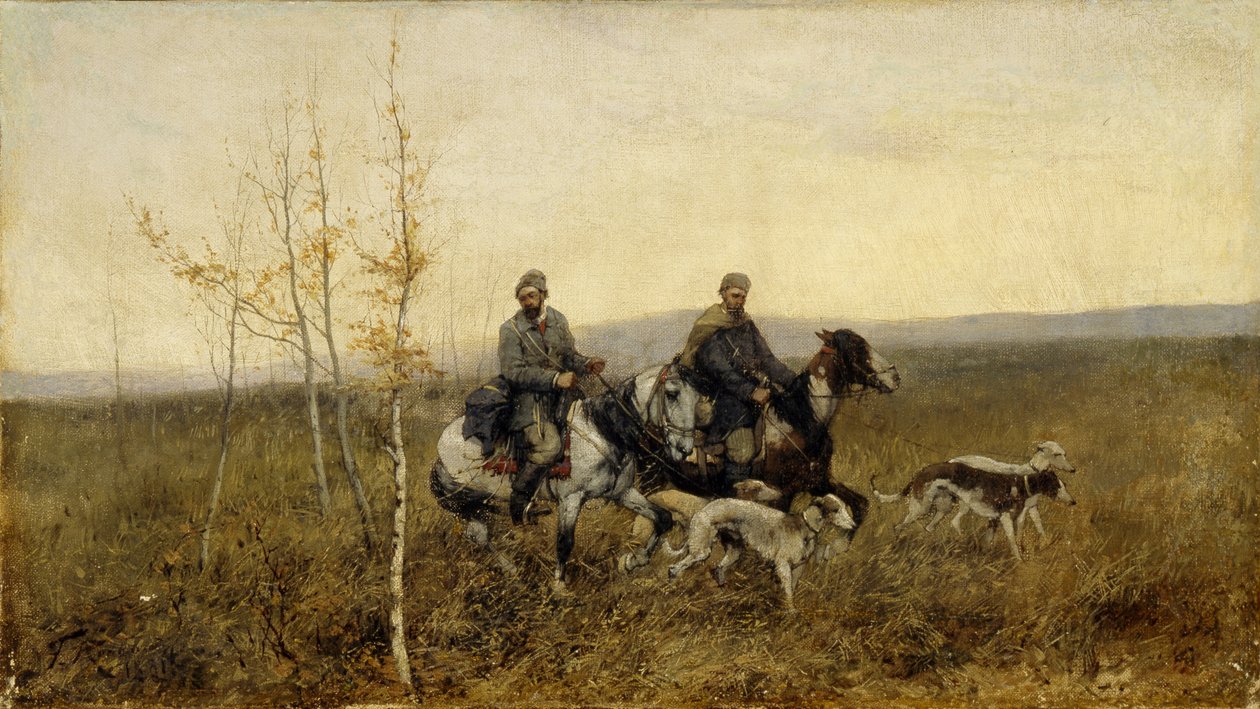 Os caçadores, 1881 de Franz Roubaud