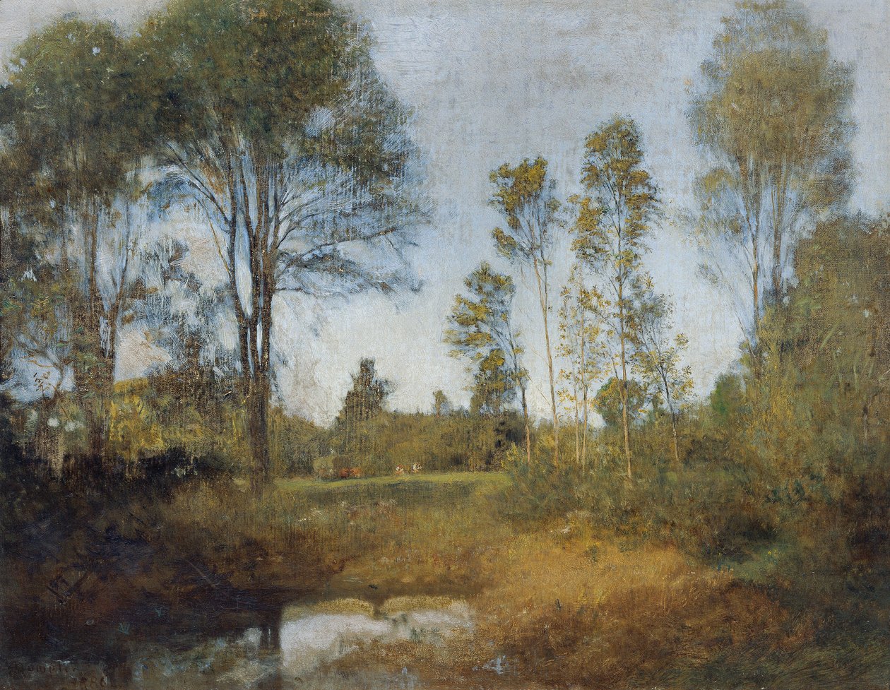 Paisagem com carrinho de feno de Franz Rumpler